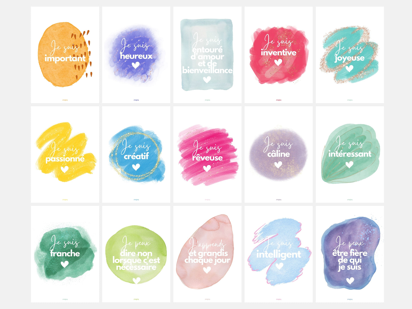 Affiches d'affirmations positives