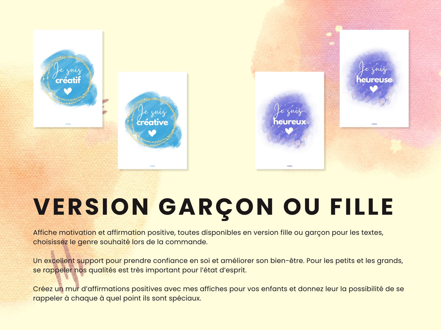Affiches d'affirmations positives