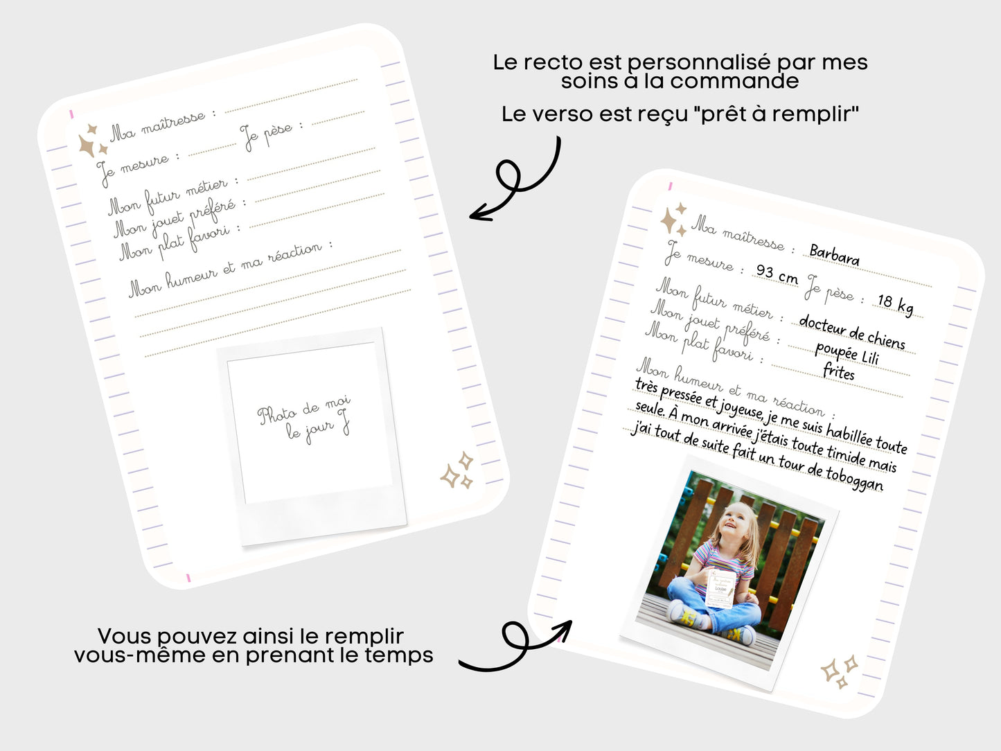 Carte souvenir photo rentrée scolaire