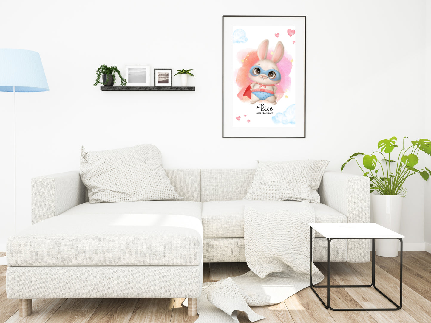 Affiche super héros mignon personnalisable avec prénom et qualité de l'enfant