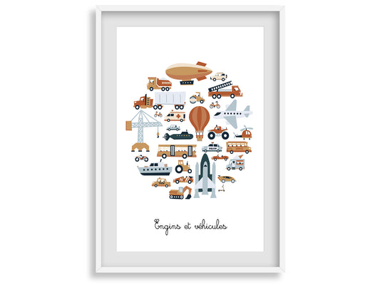 Affiche les véhicules et engins à moteur