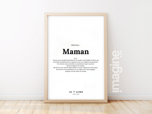 Mom definition poster - mother's day - birthday - happy mom's day - love word quote - ideal gift - child baby to mom