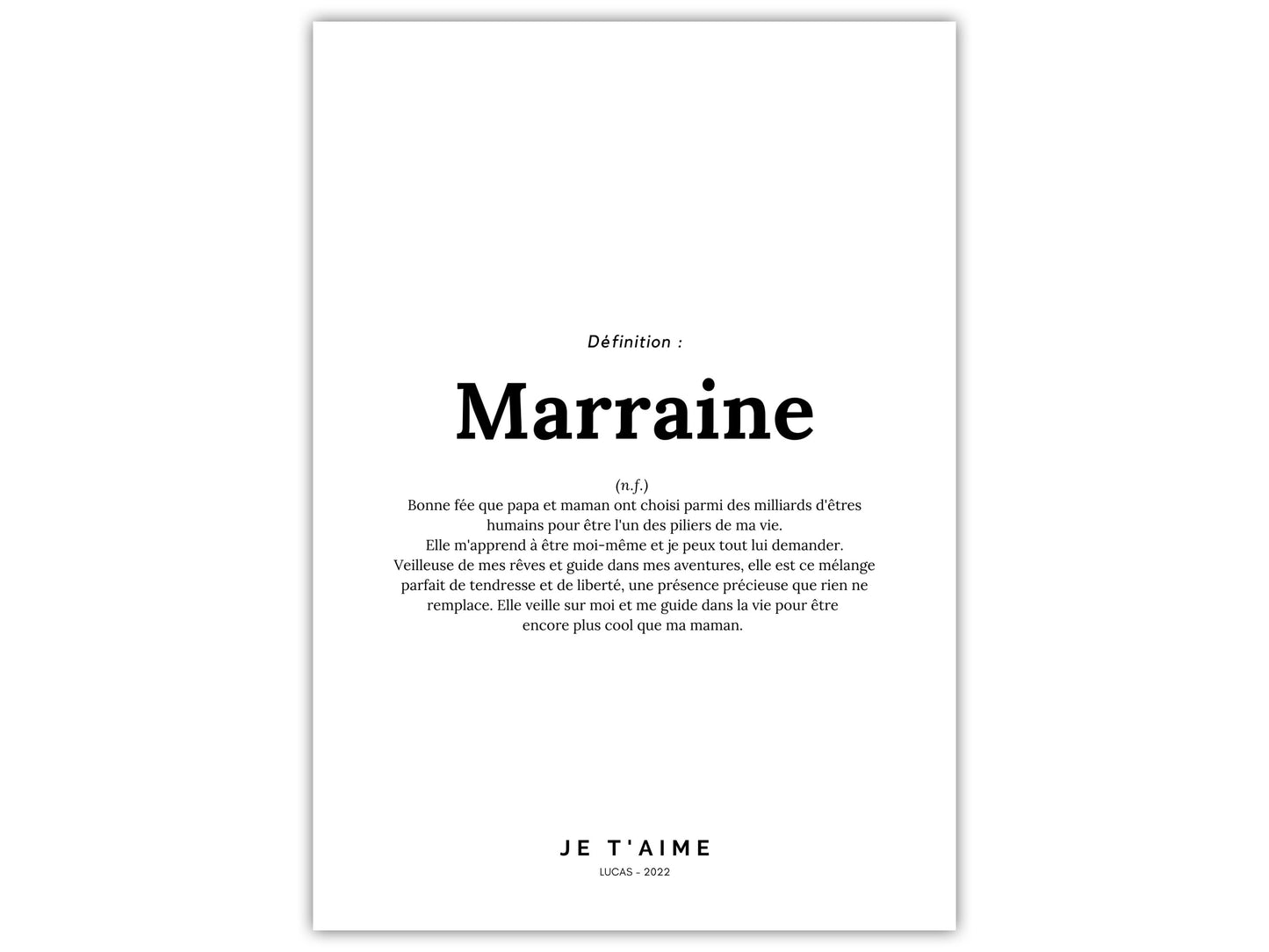 Godmother definition poster - request or gift