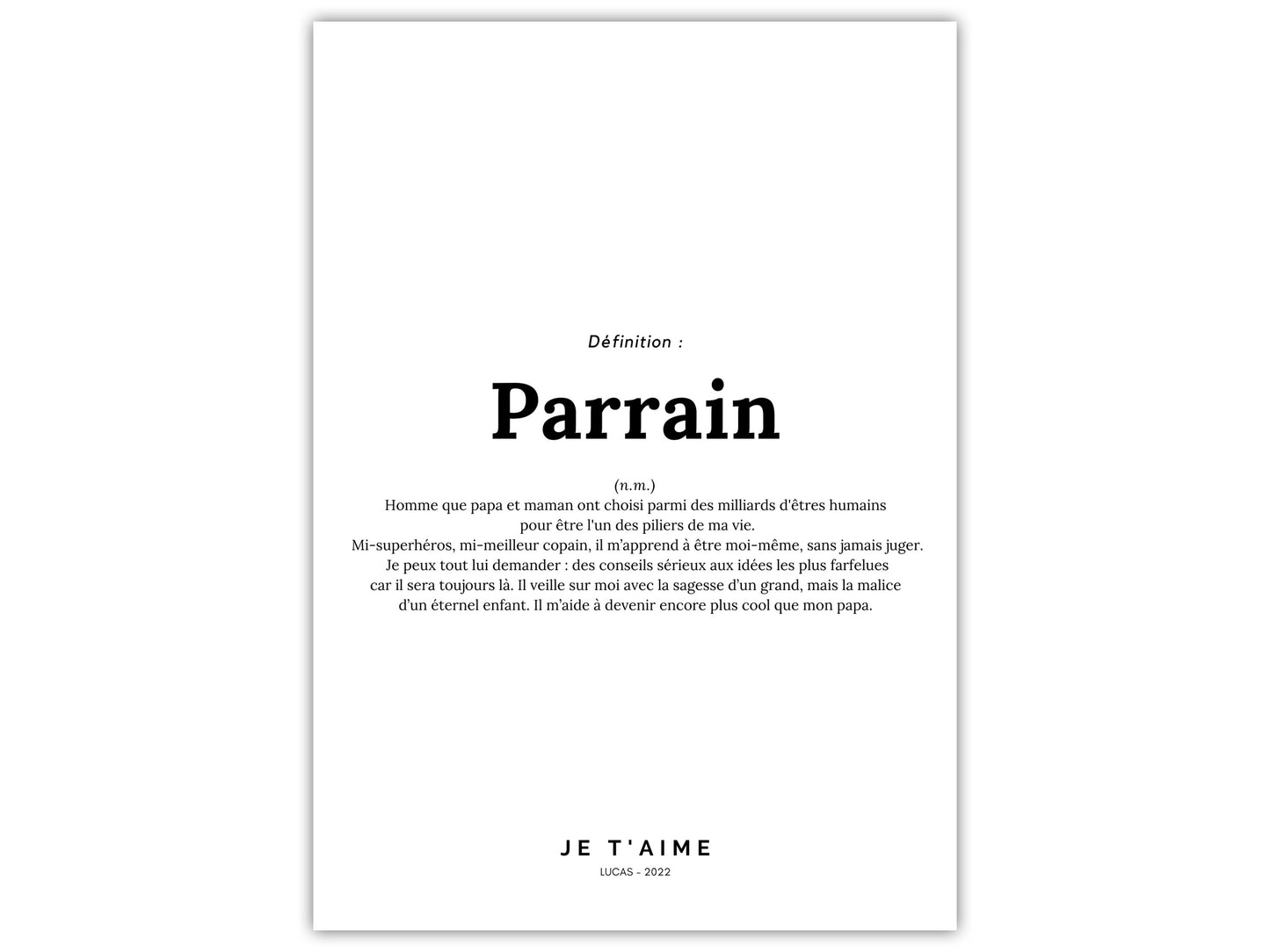 Godfather definition poster - request or gift
