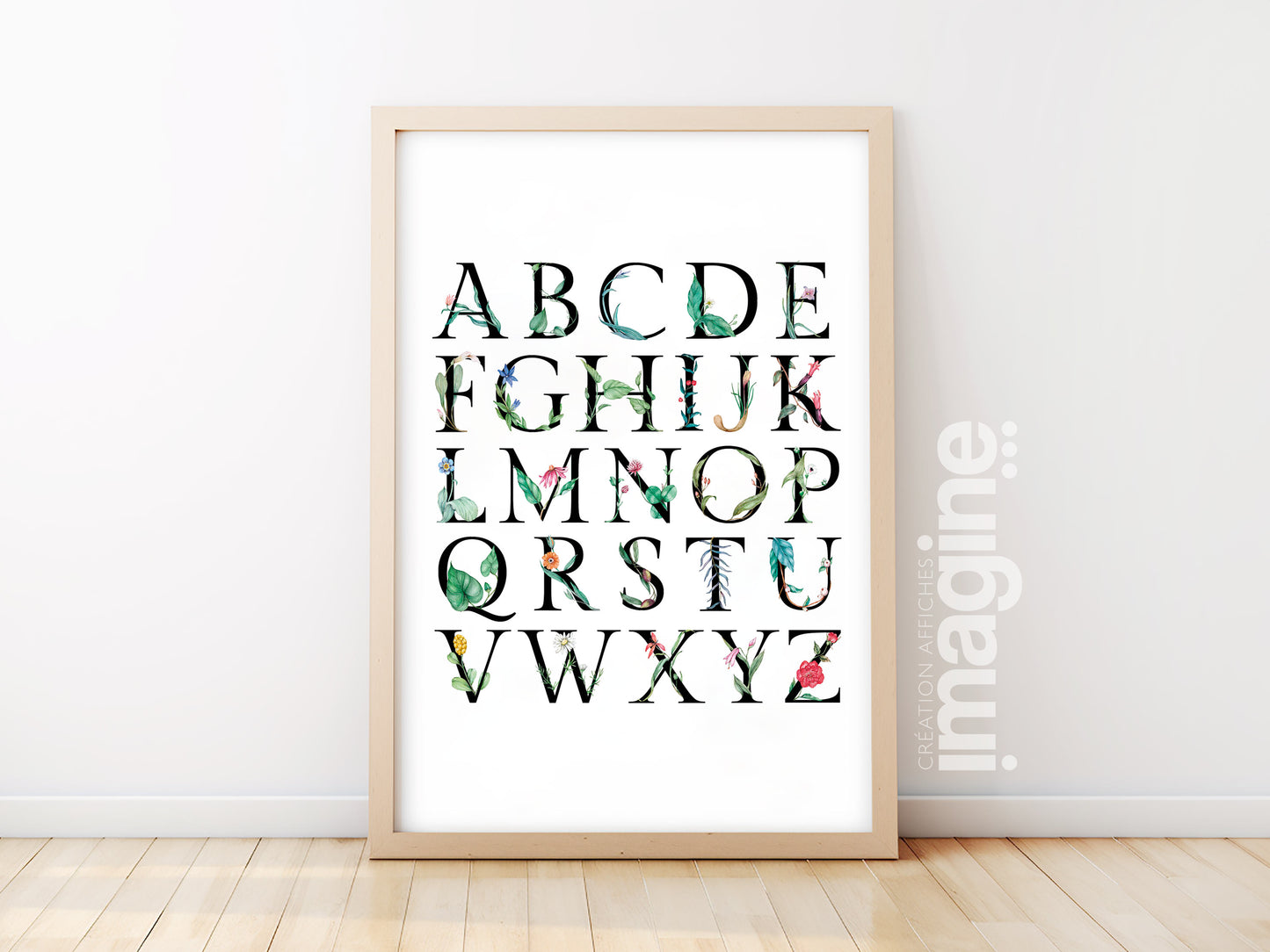 Alphabet book customizable flower theme poster