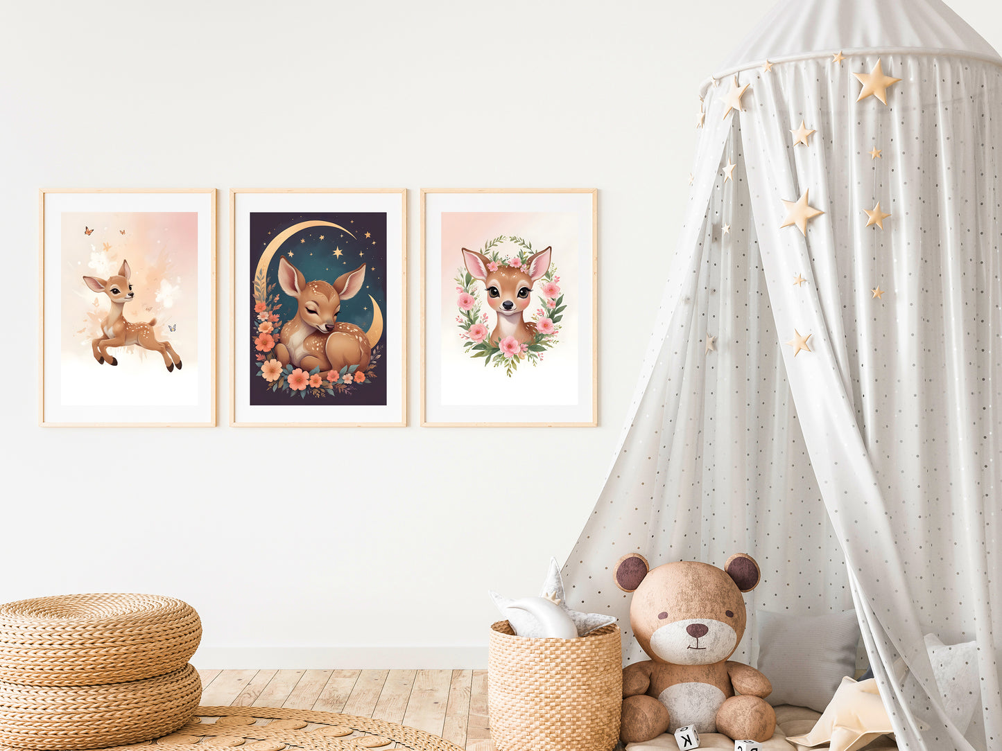 Trio d'Affiches "Faon Enchanté"