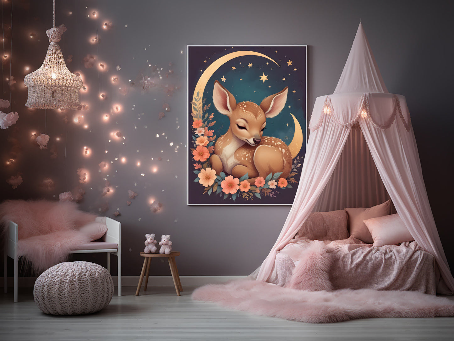 Trio d'Affiches "Faon Enchanté"