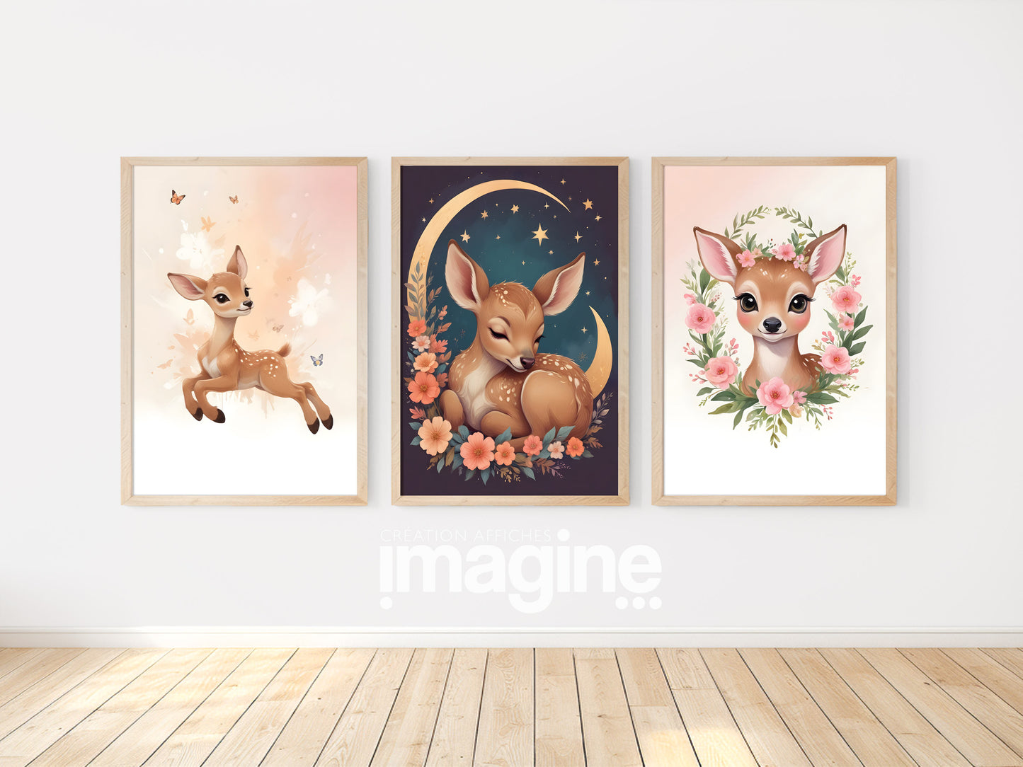 Trio d'Affiches "Faon Enchanté"