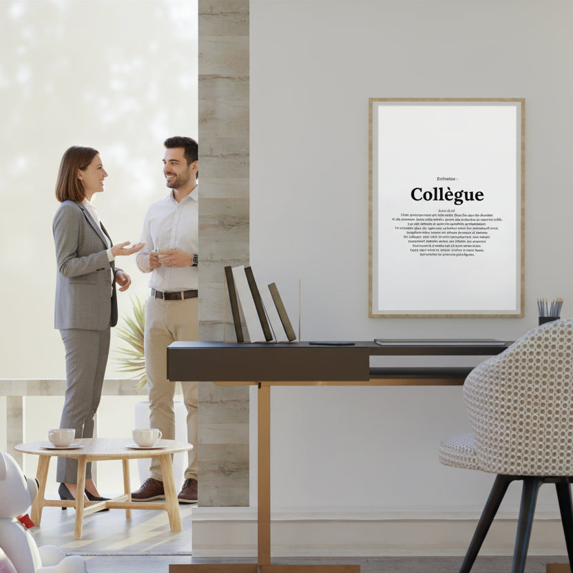 Cadeau pot de départ collègue - affiche définition personnalisée encadrée
