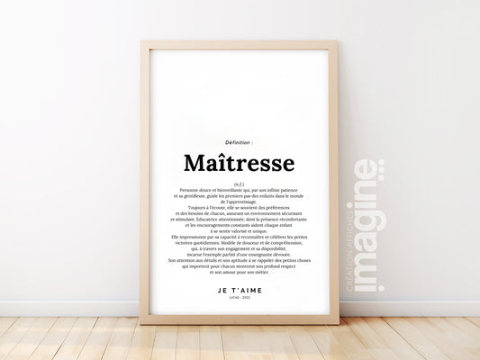 Affiche définition maîtresse