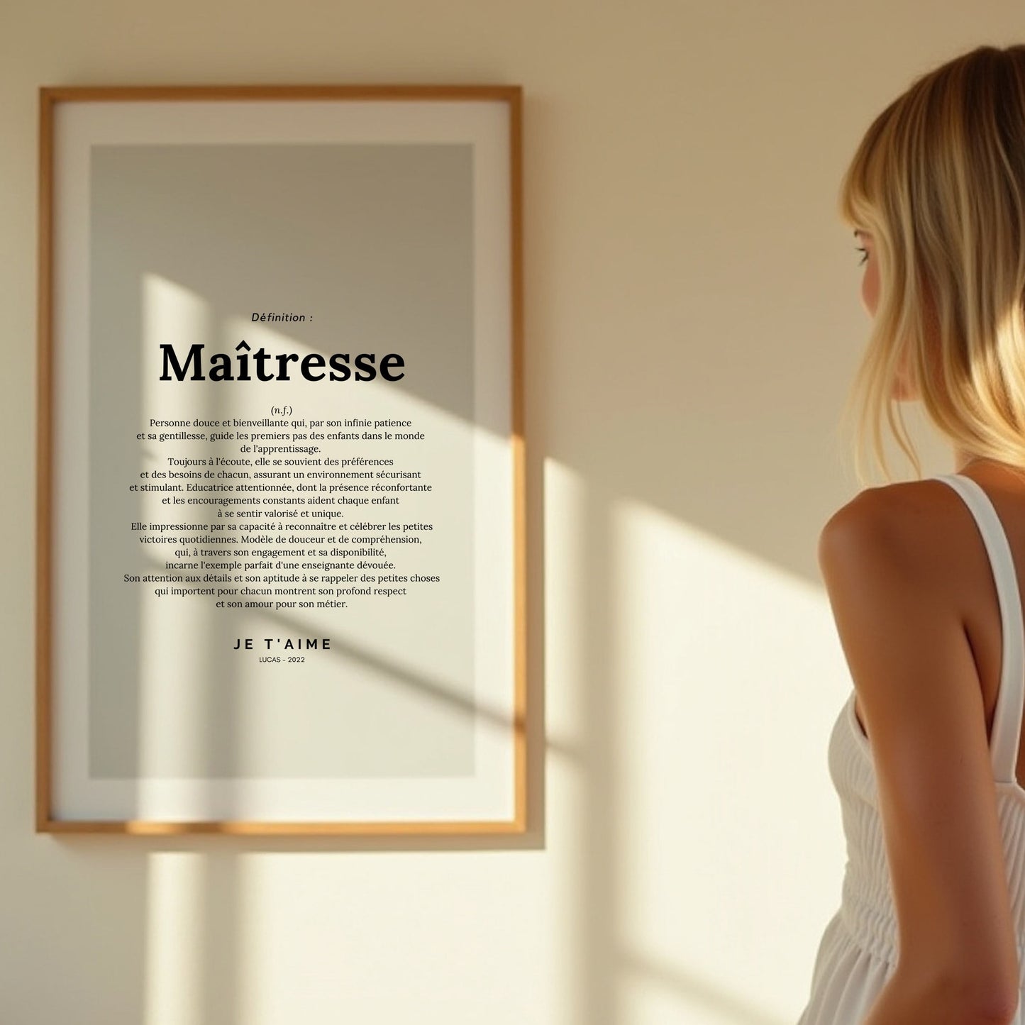 Poster définition maîtresse haute qualité papier 200g cadeau enseignante - Imagine Affiche