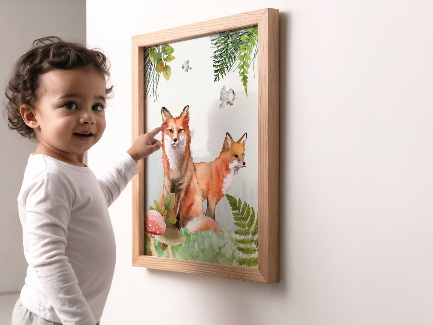 Set affiches "Forêt aquarelle" avec de beaux animaux un renard un lapin et un cerf