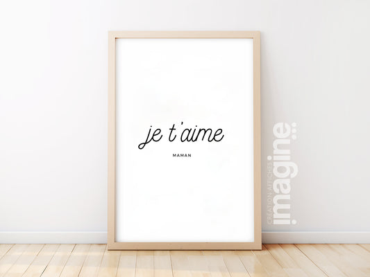 Poster I love you "mom" "dad" "papi" ... to personalize
