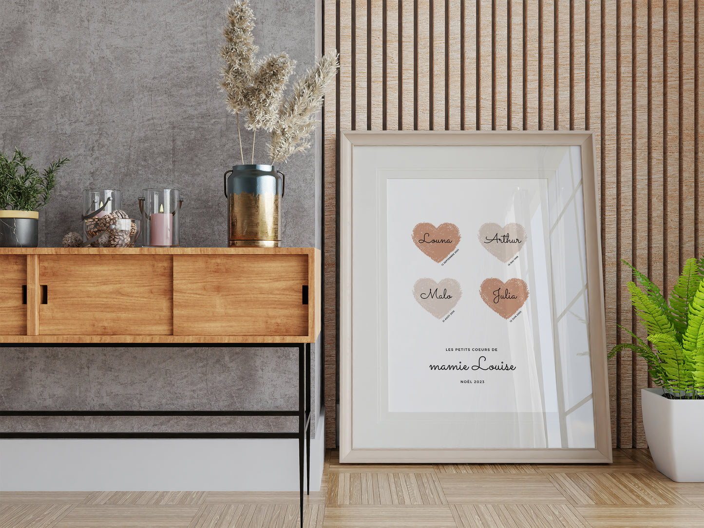 Affiche personnalisée mamie et petits enfants