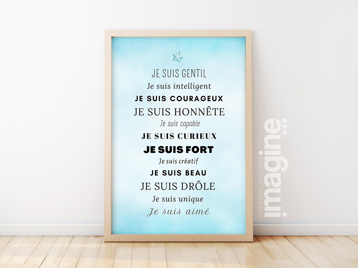 Motivation poster - positive sentences compliment - boy baby child - wall poster decoration bedroom living room customizable affirmations