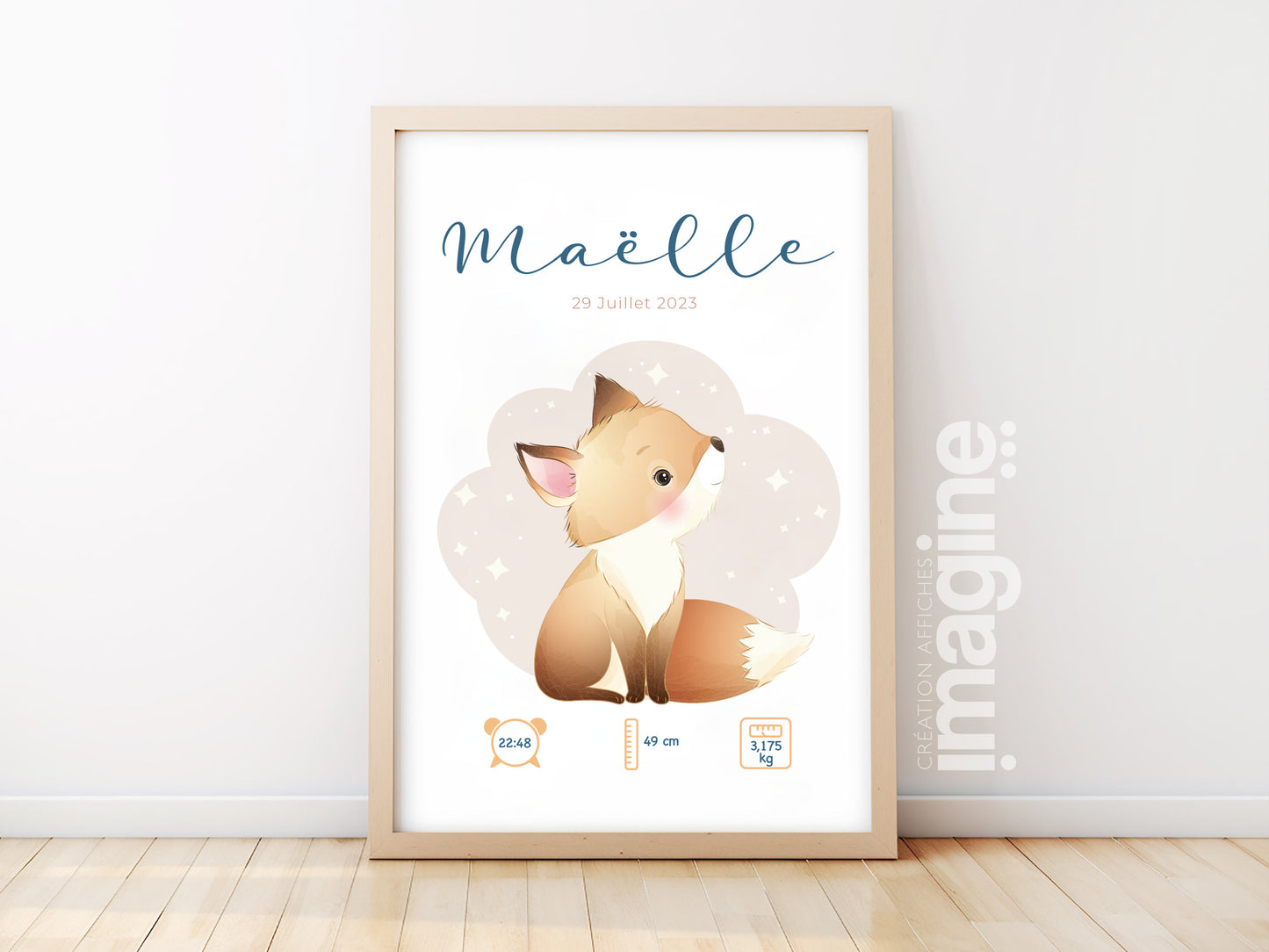 Personalized birth poster "Fox"