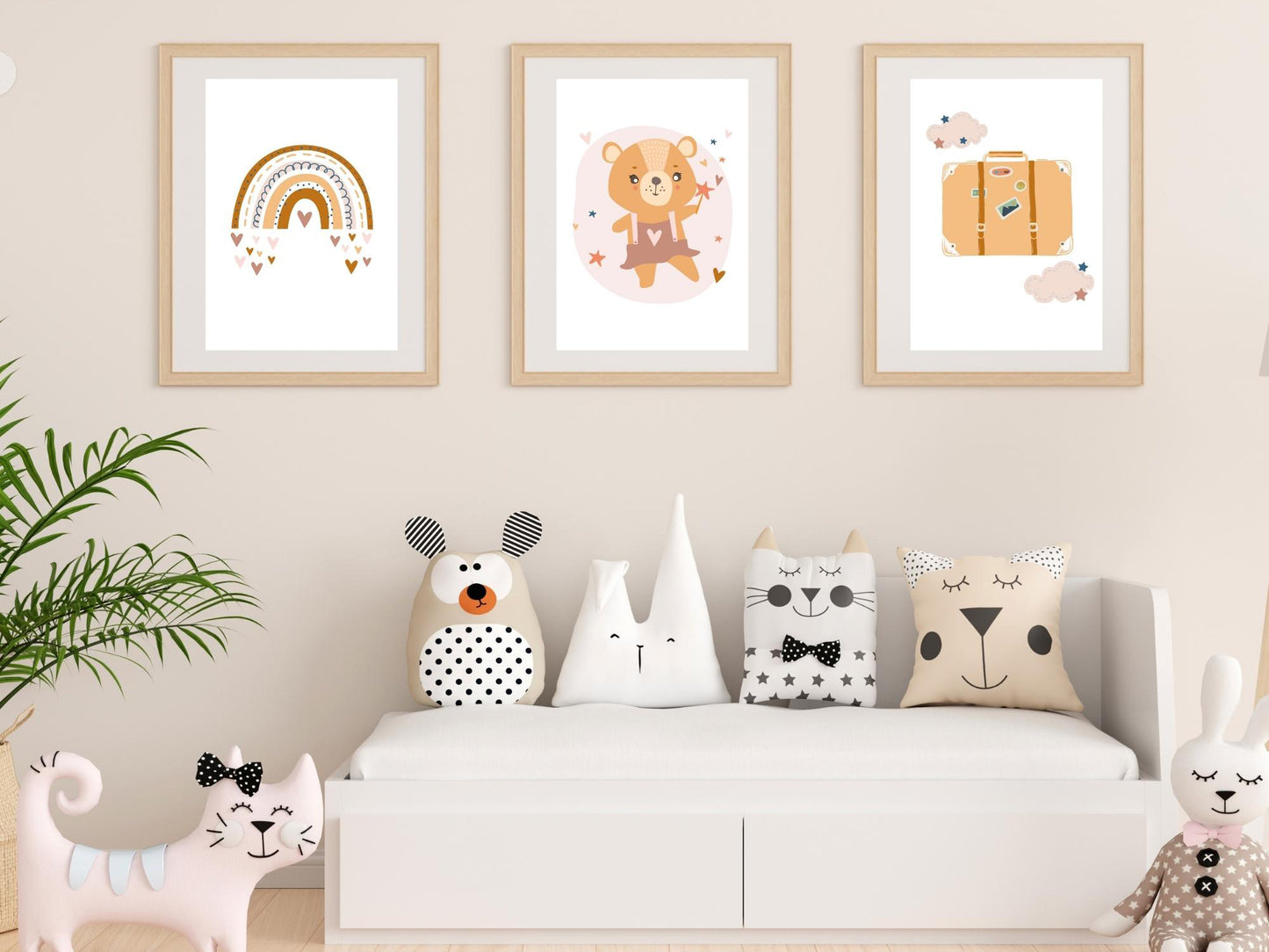 Affiches oursonne arc en ciel voyage pour chambre d'enfant