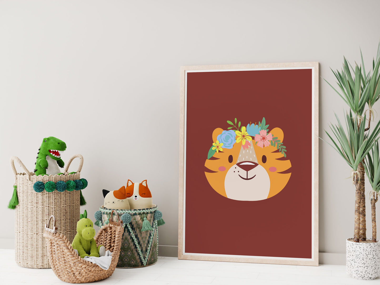 Affiche tigre Animaux romantique fleur