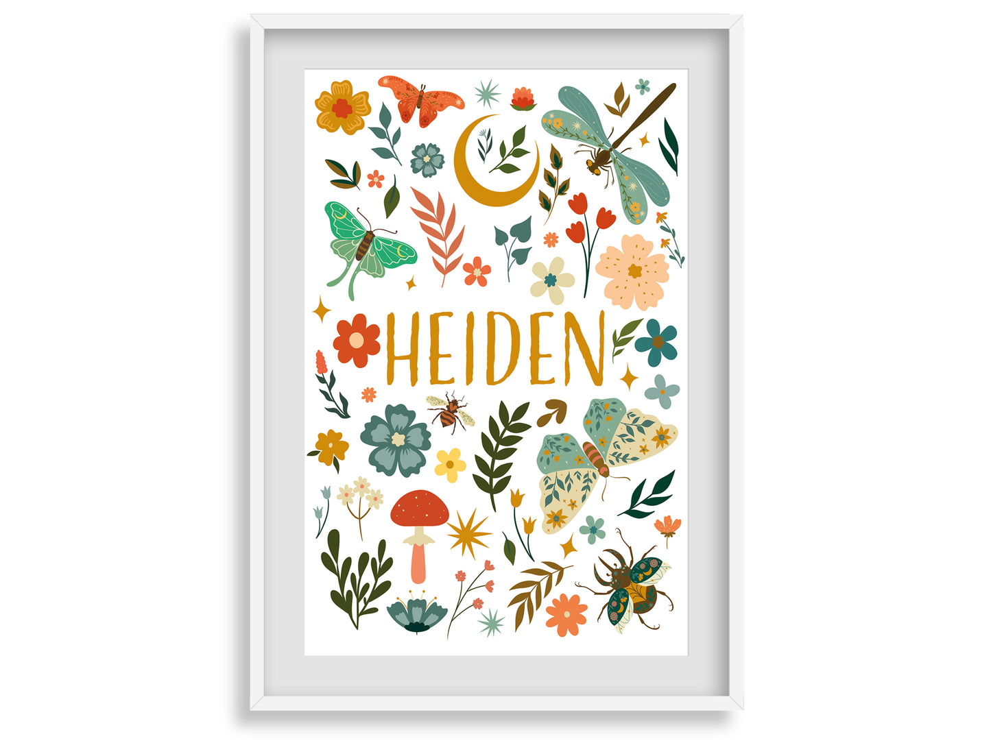 Affiche prénom personnalisable bohème et printemps