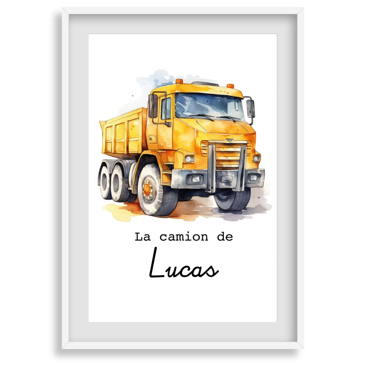 Affiche véhicule chantier dans chambre enfant - ambiance travaux
