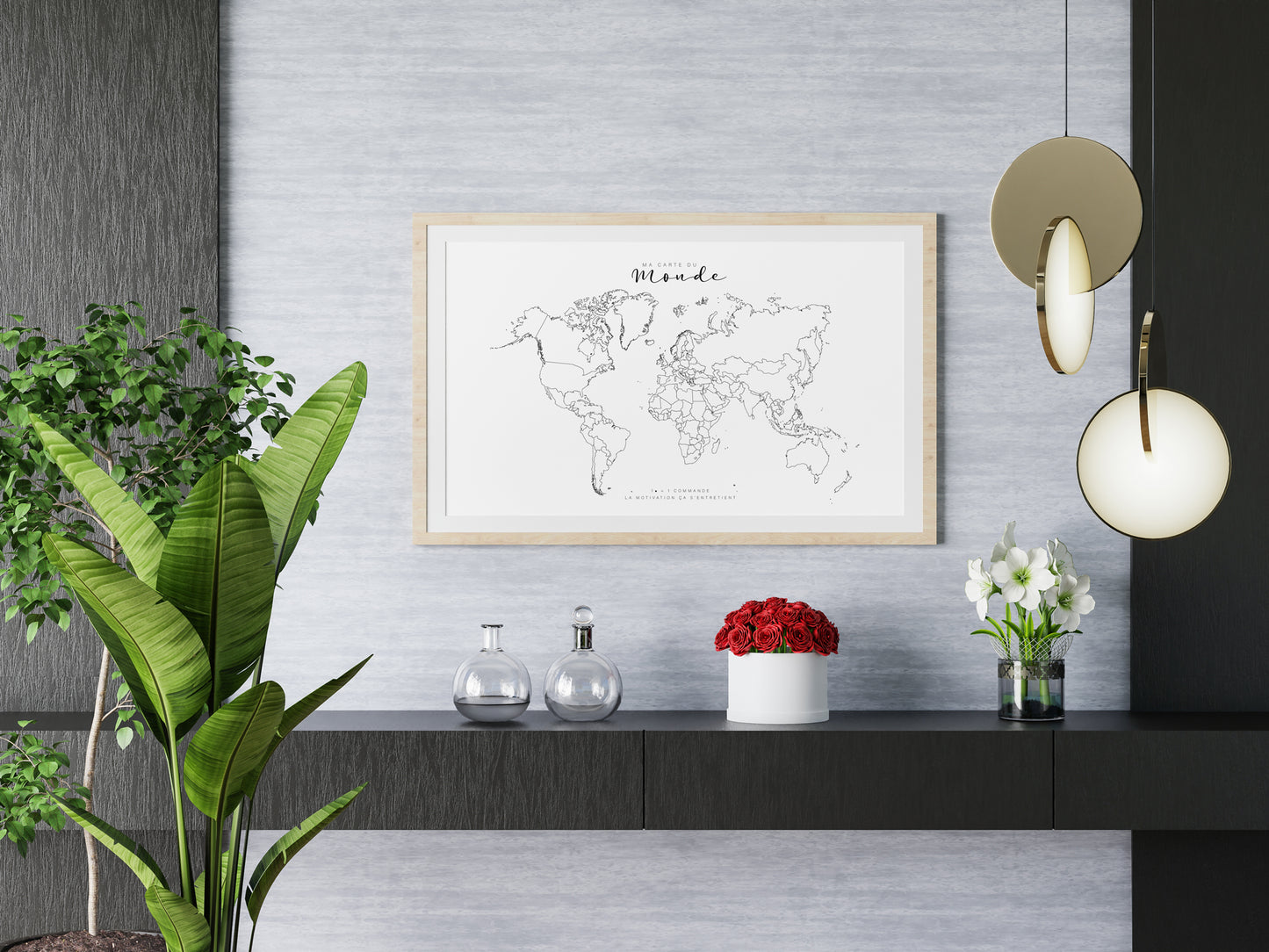 Carte du monde pour entrepreneur ou voyageur