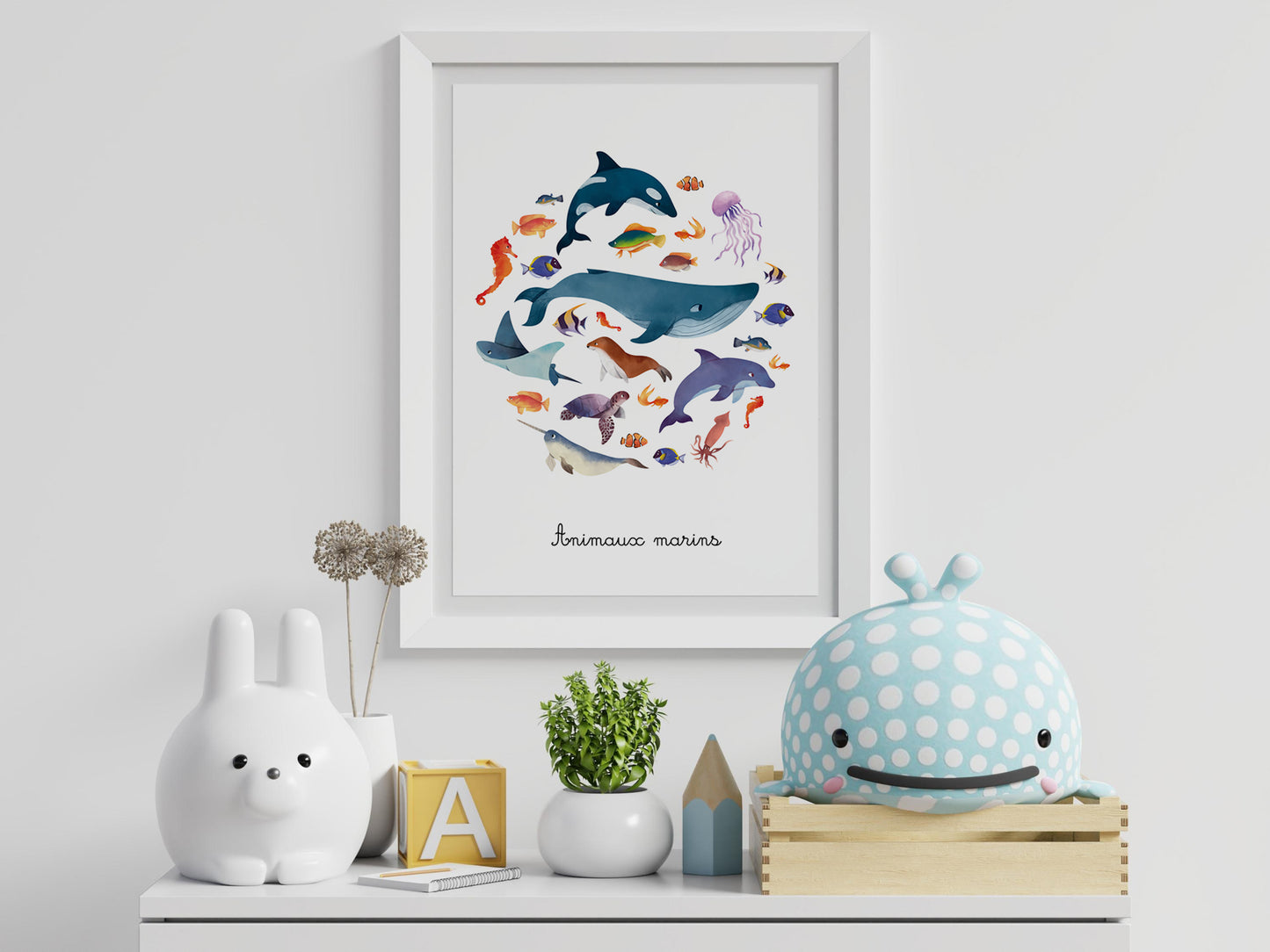 Affiche les animaux marins