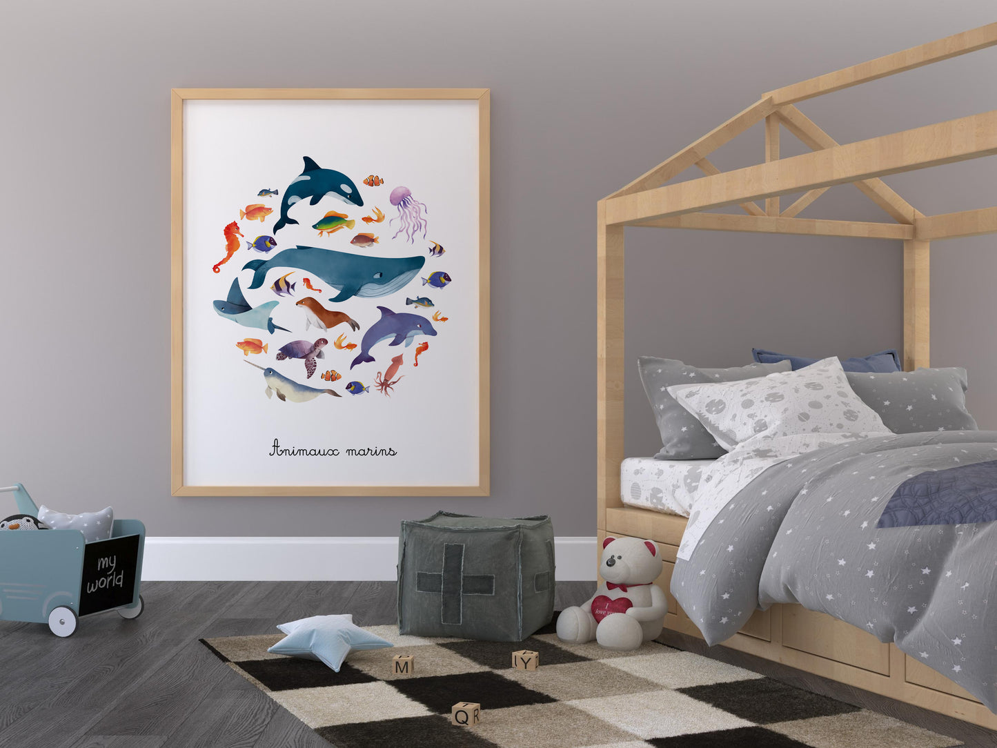 Affiche les animaux marins