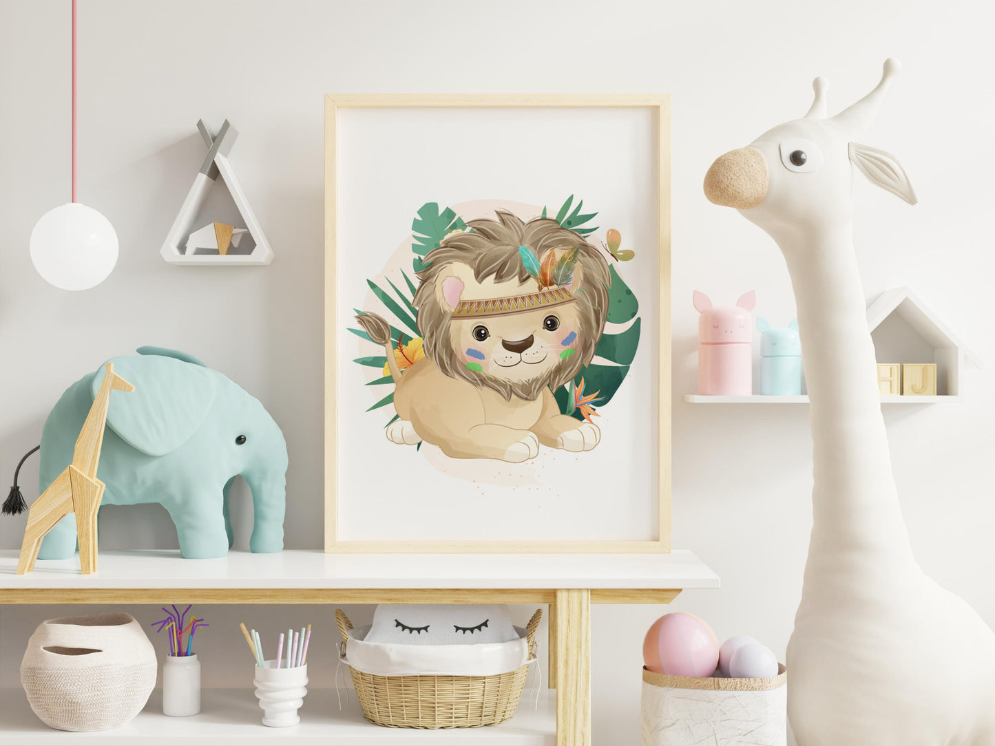Affiches lion zèbre et panda mignon dans la jungle