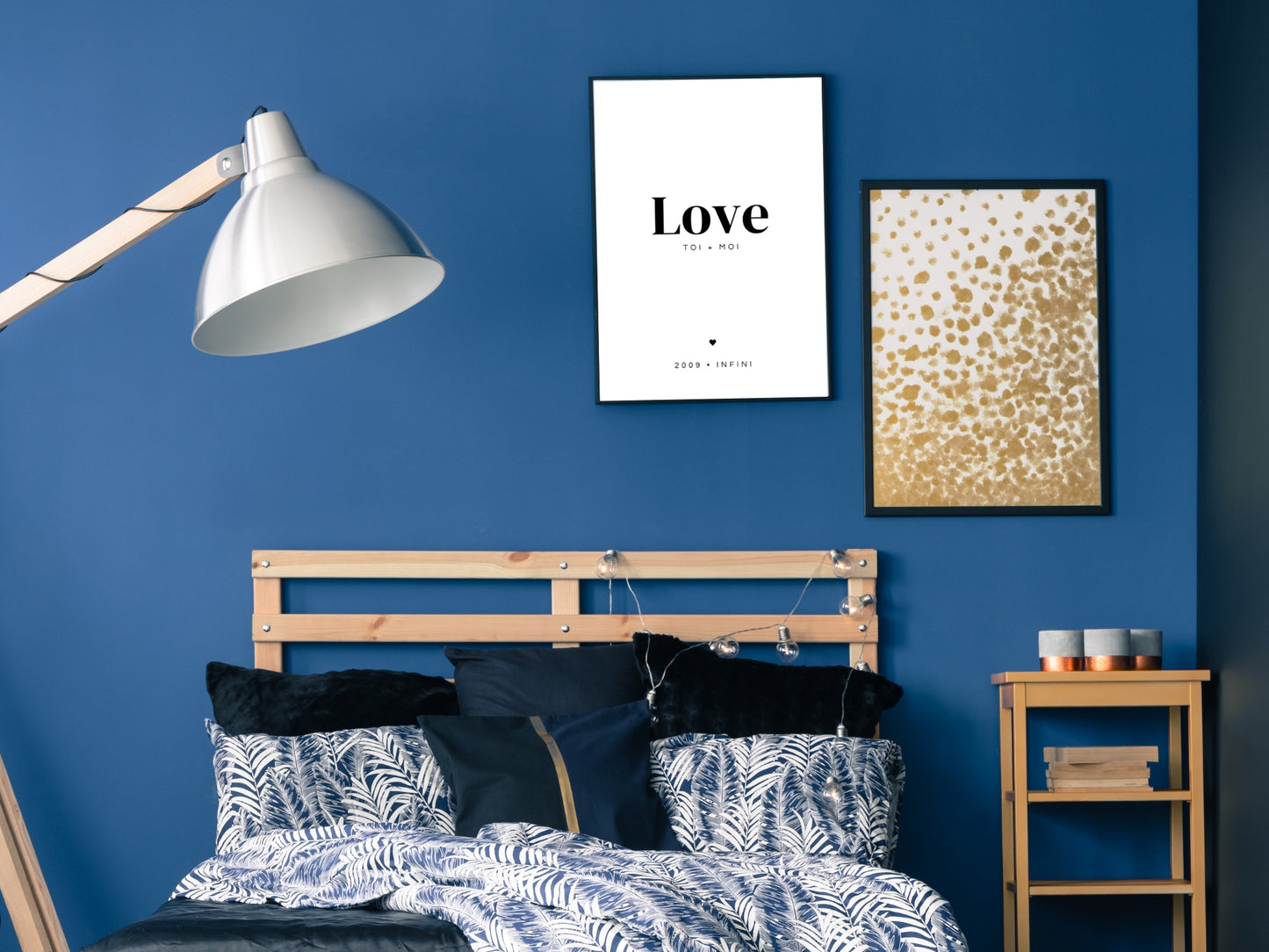 Love you+me poster with customizable date
