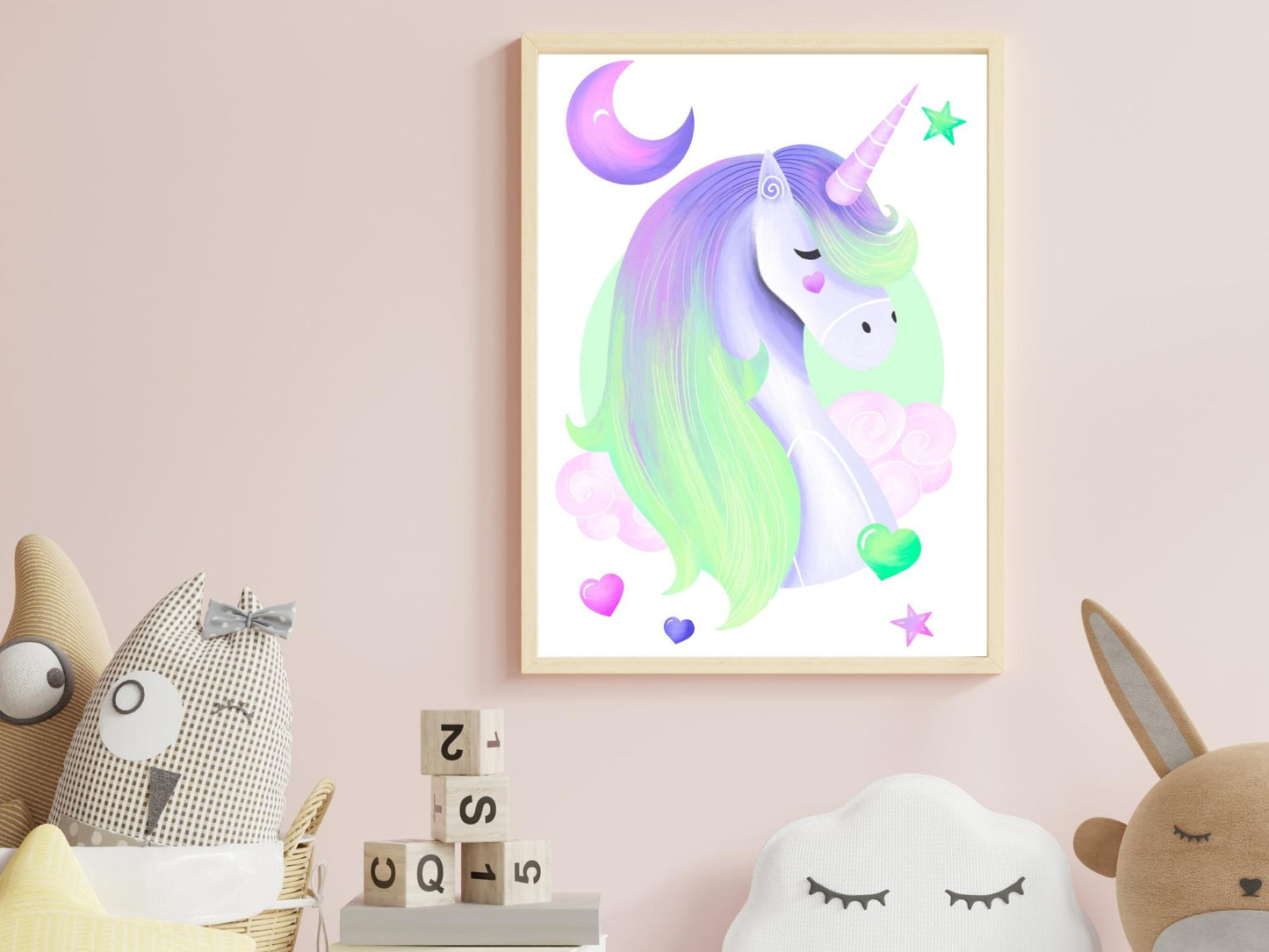Magical unicorn posters child/baby room - Decoration boy girl -multicolored- Birthday - storytelling and magic - 3 posters A4 A3 print