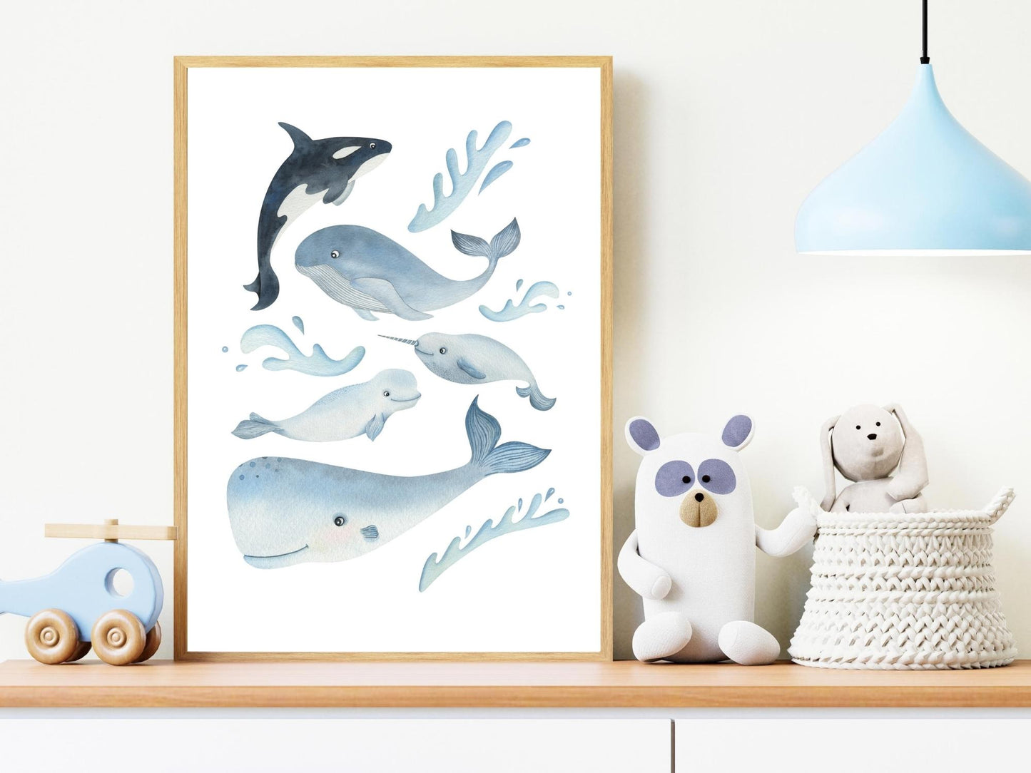 Affiche Les animaux de l'océan aquarelle