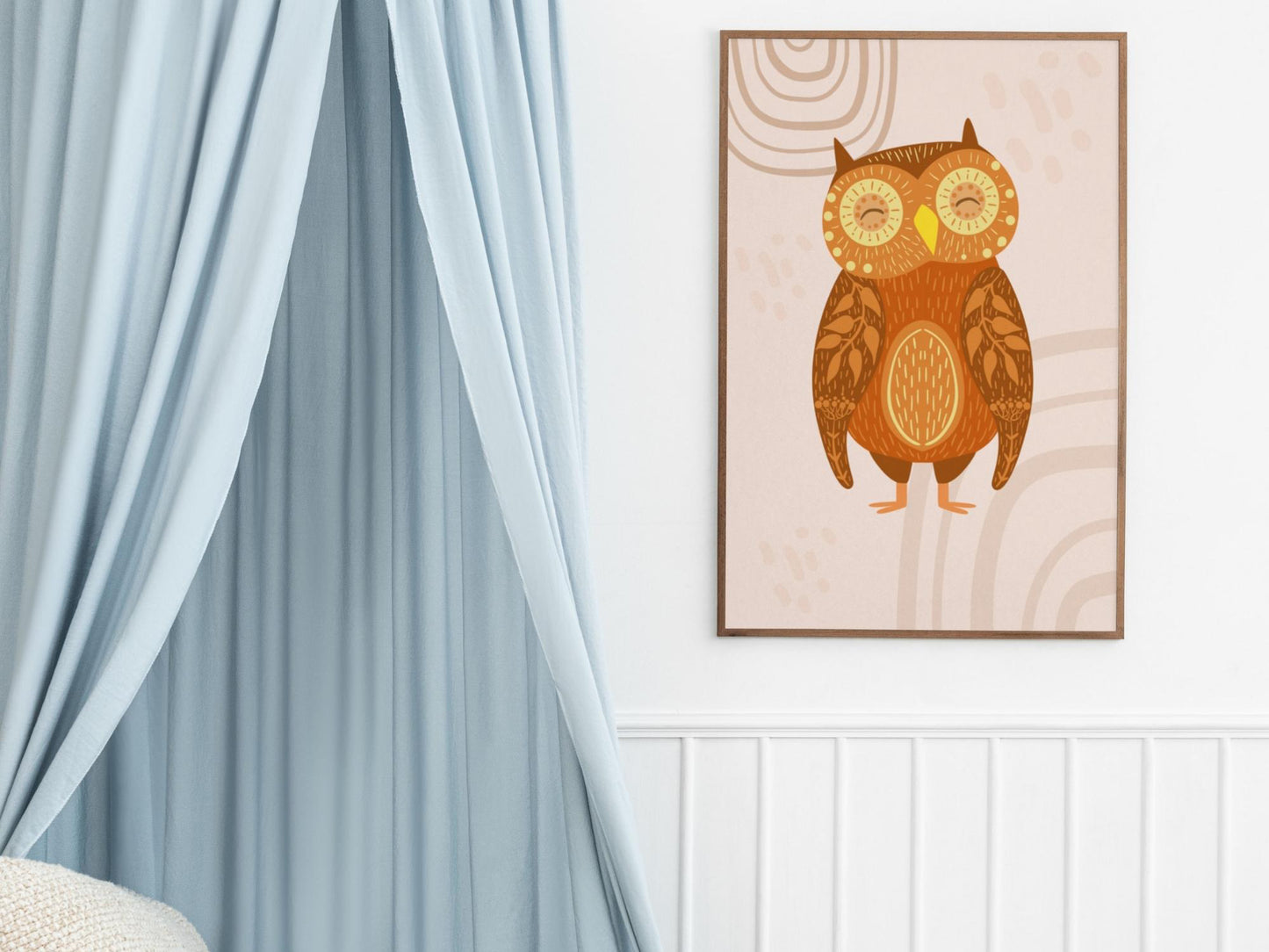 Affiches animaux hibou renard ours chat style deco bohème boho nature
