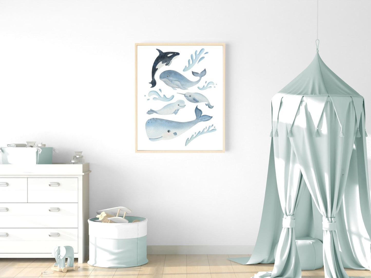 Affiche Les animaux de l'océan aquarelle