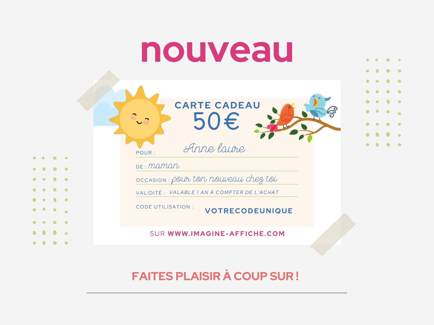 Carte cadeau Imagine affiche