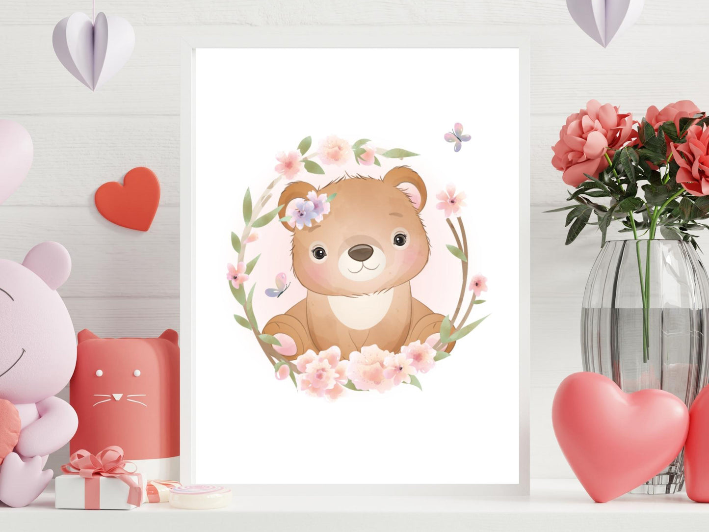 Affiches biche ourson et renard mignon