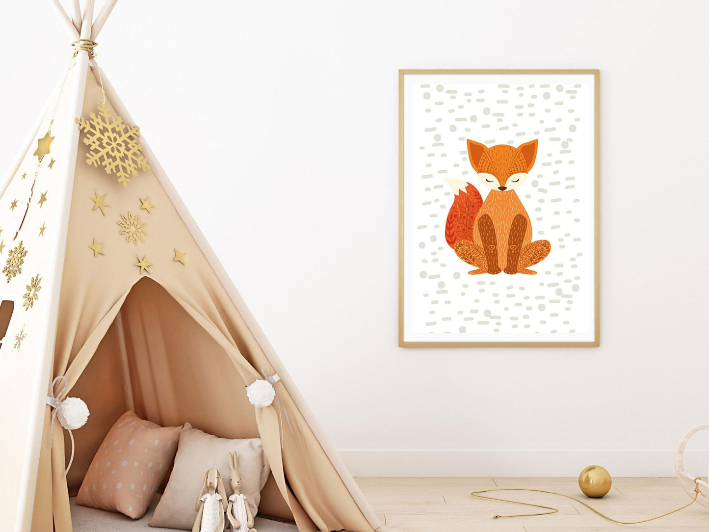 Affiches animaux hibou renard ours chat style deco bohème boho nature