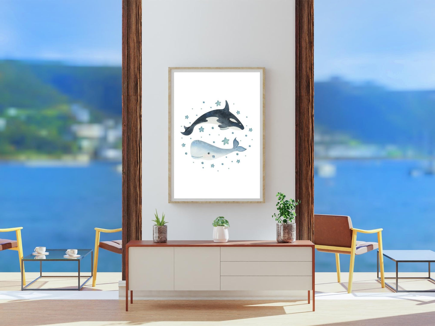Affiche Les animaux de l'océan aquarelle