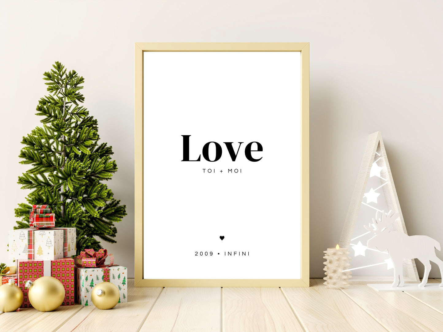 Love you+me poster with customizable date