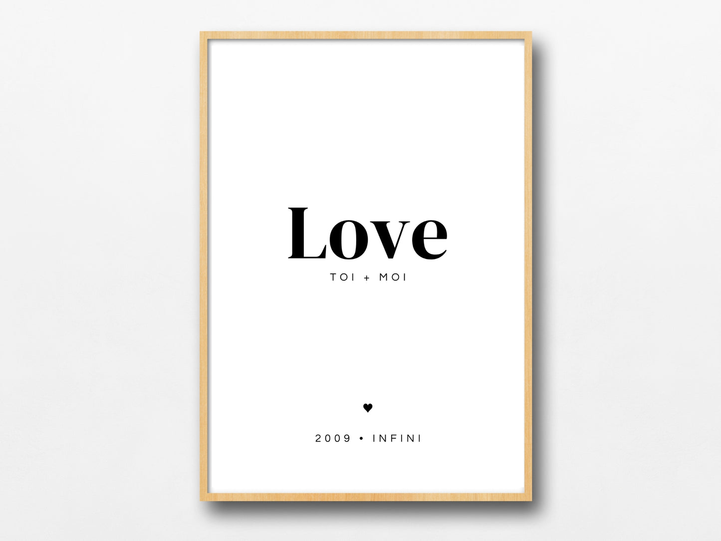 Love you+me poster with customizable date