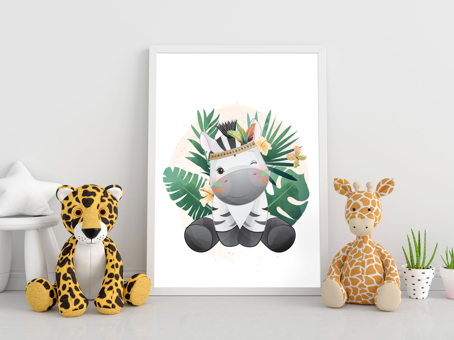 Affiches lion zèbre et panda mignon dans la jungle
