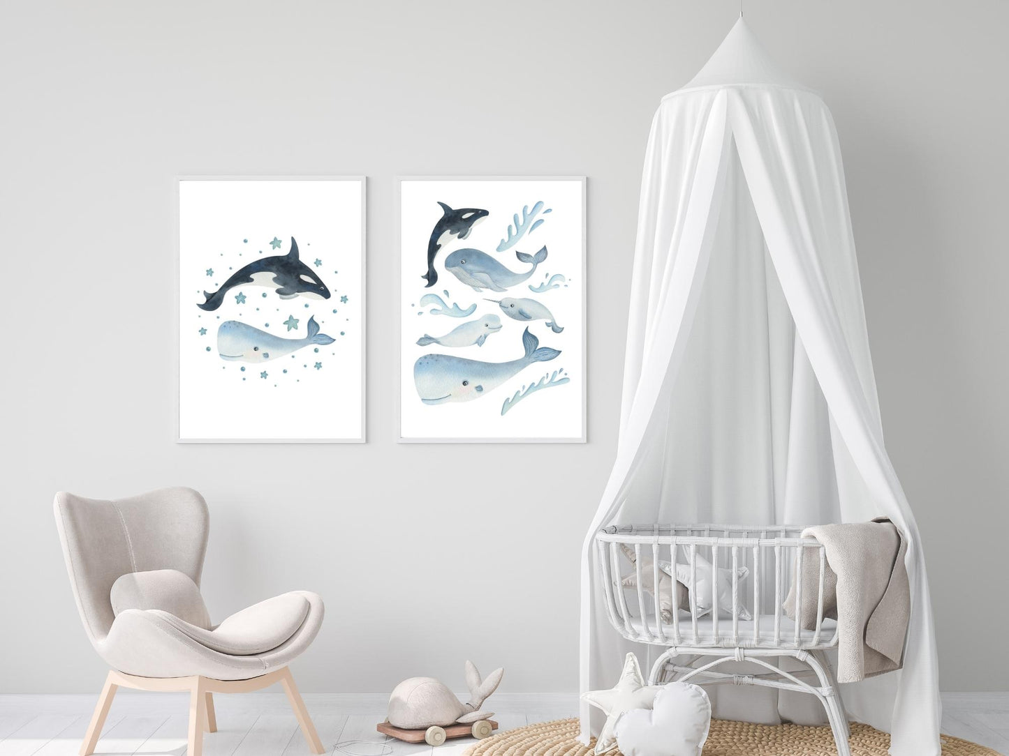 Affiche Les animaux de l'océan aquarelle