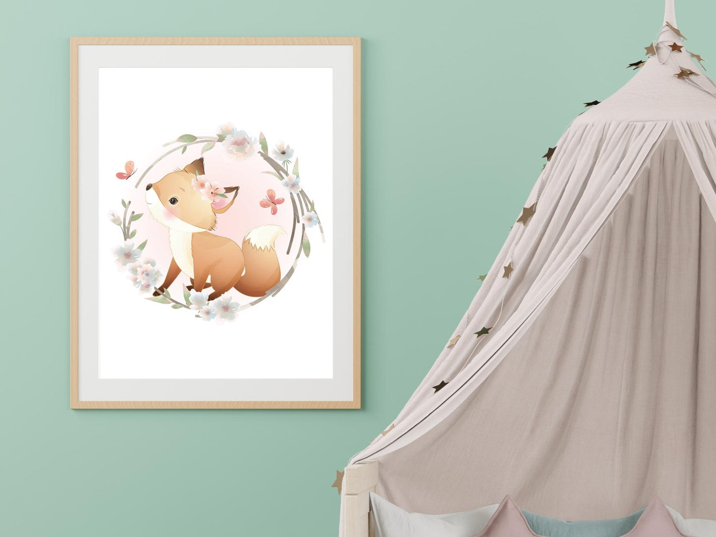 Affiches biche ourson et renard mignon