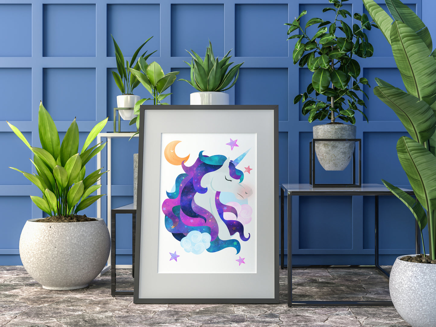 Magical unicorn posters child/baby room - Decoration boy girl -multicolored- Birthday - storytelling and magic - 3 posters A4 A3 print