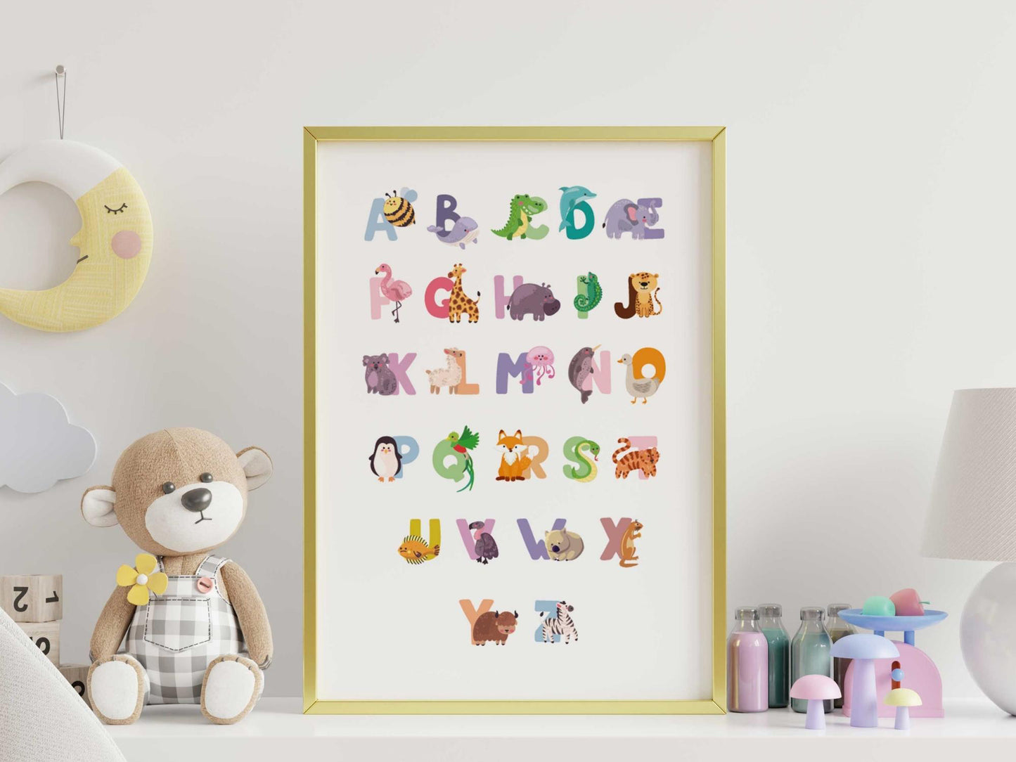 Abécédaire Animaux Coloré - Affiche Éducative et Ludique pour Éveil d'Enfant