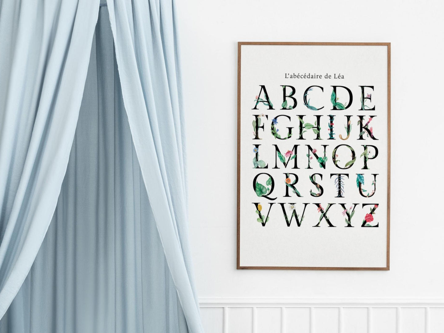 Alphabet book customizable flower theme poster