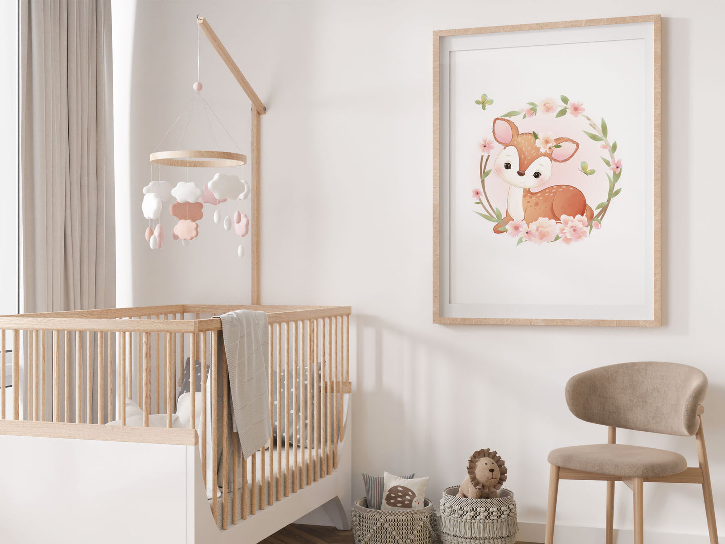 Affiches biche ourson et renard mignon