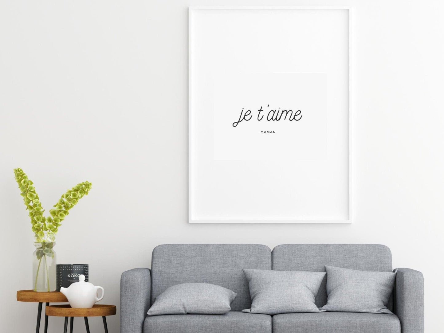 Affiche Je t'aime maman - fête des mères - anniversaire - bonne fête maman - citation mot d'amour - cadeau idéal - enfant bébé à maman - Imagine.affiche