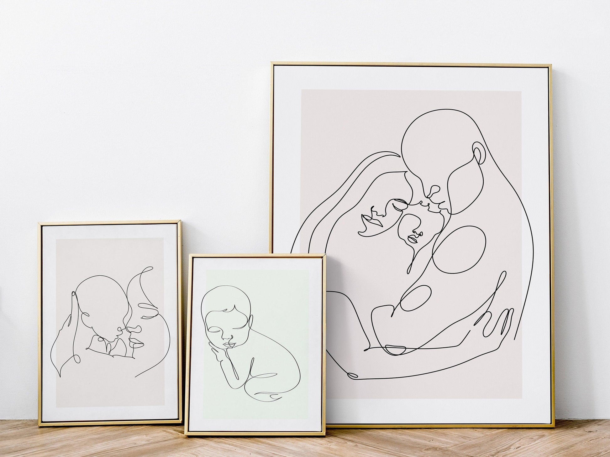 Affiche maman bébé personnalisable - Line art maman bébé - Décoration salon moderne et design - Fête des mère - Cadeau naissance - Imagine.affiche