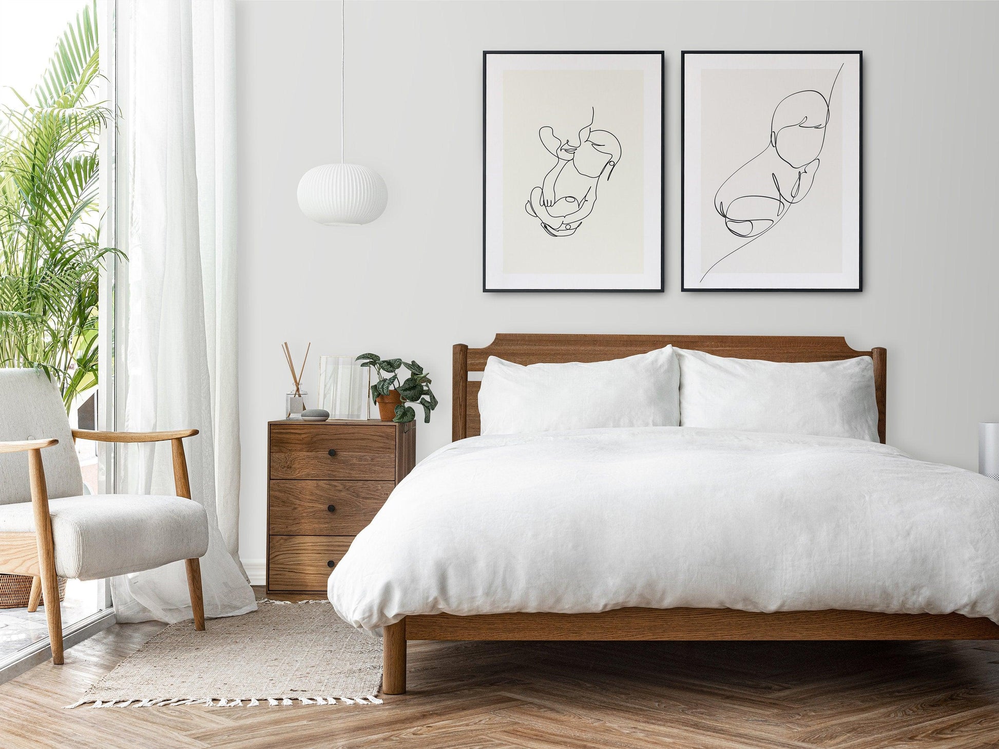 Affiche bébé personnalisable - Line art bébé baby - Décoration salon moderne et design - Fête des mère - Cadeau naissance - Imagine.affiche