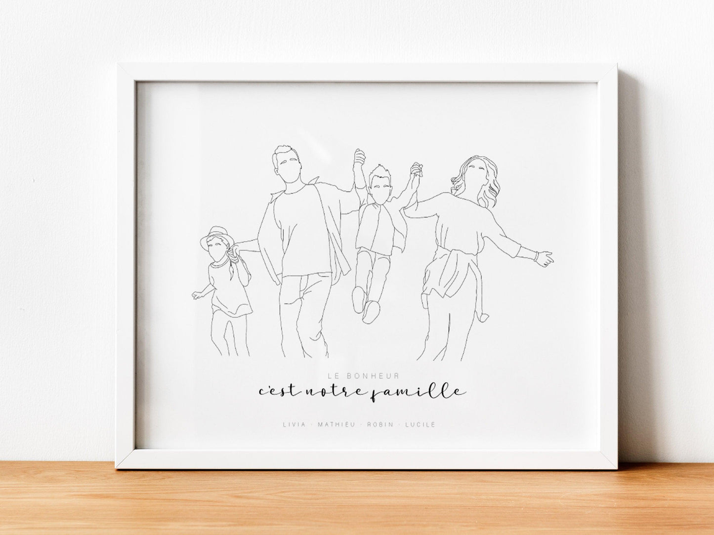 Affiche Portrait personnalisé couple bebe famille soeur frère papi mamie chien - cadeau maman papa anniversaire mariage naissance bapteme - Imagine.affiche